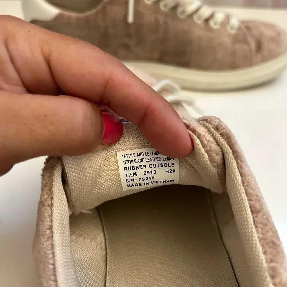 ! Tory Burch Howell Velvet Sneaker Mauve Pink Womens